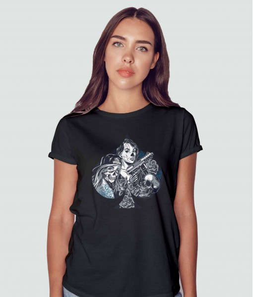 Дамска тениска с щампа Готика Spades bandidas - TShirtArtShop.com
